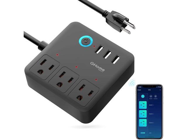 GHome Smart Plug Power Strip, WiFi Surge Protector Work with Alexa Google Home, Smart Outlets with 3 USB 3 Charging Port, Multi-Plug Extender for...