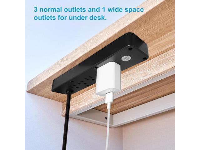 8 Outlets Dual Side USB C Recessed Power Strip Flush Mount Charging Station Built in Desk Multiple Power Socket for Furniture Cabinet Table...