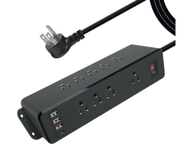 9 Outlets Wall Mount Power Strip with USB C HdcTek Double Side Outlet Extender Fast Charge USB-A Ports & 1 PD USB-C Port Flat Plug Mountable Desk...