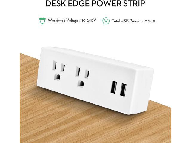 Desk Clamp Power Strip with USB Ports Desktop Mounted Power Outlets Table Edge Power Charging Station 6.56 FT Extension Power Cord for Home Office...