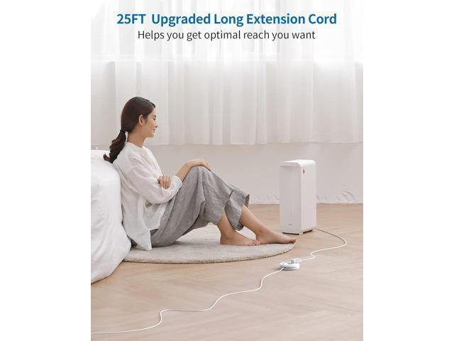 NTONPOWER Extra Long Extension Cord 25 ft, Flat Plug Power Strip with USB Ports, 3 Outlet Desktop Charging Station, Compact Wall Mount, Circuit...
