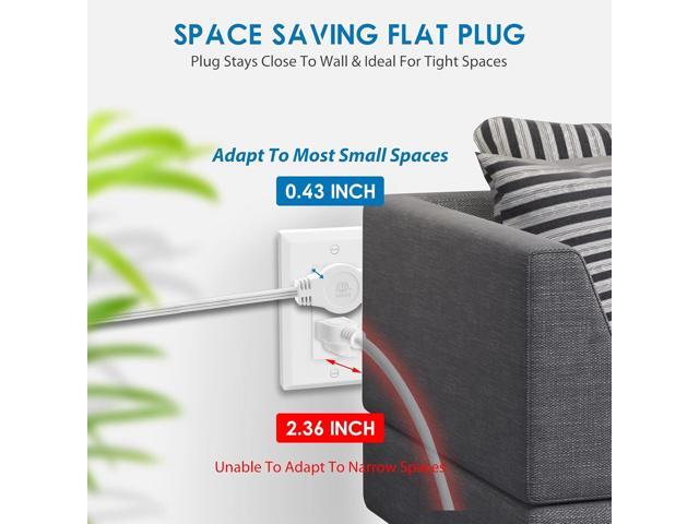 K KASONIC 3 Prong 12 Feet Twin Extension Cord Power Strip, 6 Feet on Each Side, Flat Head Outlet Plug, 6 Outlets, Double Extension Cord Splitter...