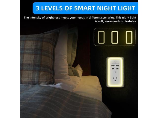 Multi Plug Outlet Surge Protector, 7 Outlet Extender with Night Light, USB Wall Charger with 2 USB C and 2 USB Ports, Surge Protector Power Strip,...