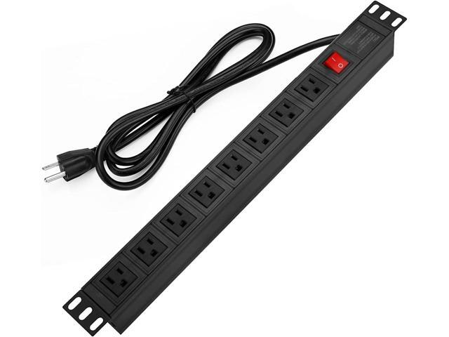 BTU Power Strip Surge Protector Rack-Mount PDU, 8 Right Angle Outlets Wide-Spaced, Mountable Power Strip Heavy Duty for Server Racks, Commercial,...