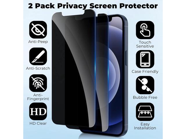 [2 Pack] Privacy Screen Protector for iPhone 12/12 Pro 6.1 inch, Anti-Spy Screen Protector iPhone 12 / iPhone 12 Pro Tempered Glass Film...