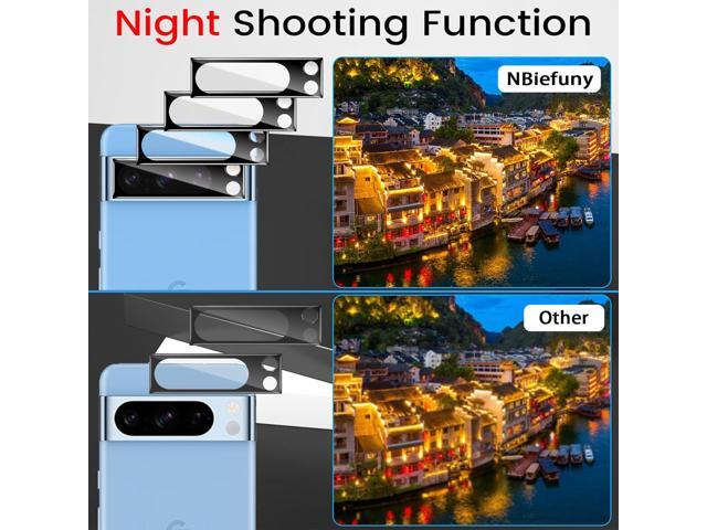 4 Pack for Google Pixel 8 Pro Screen Protector with 4 Pack Camera Lens Protector, 9H Tempered Glass Film Anti-Fingerprint Case Friendly Bubble Free