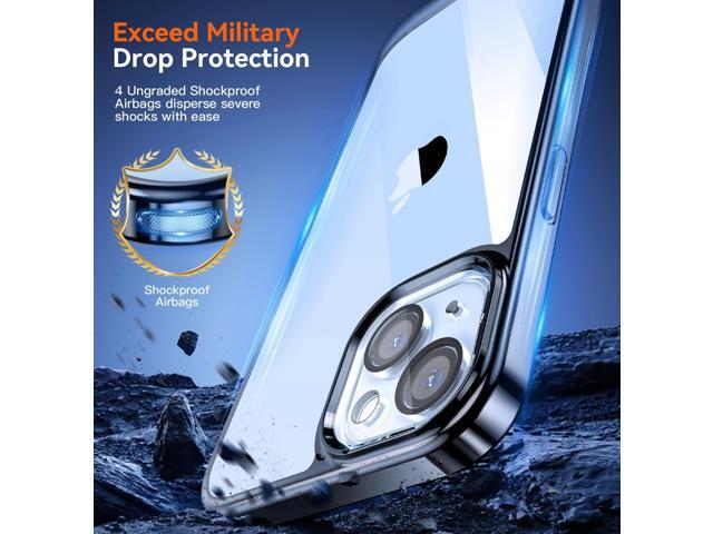 5 in 1 Crystal Clear for iPhone 14 Case with 2X Screen Protector+2X Camera Lens Protector [Not-Yellowing & Military Grade Drop Protection] Slim...