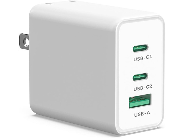 USB C Charger 65W GaN Fast Charging, PPS 3-Port Fast Compact Foldable USB-C Wall Charger Compatible with MacBook Pro/Air, iPad Pro, Galaxy S23/S22,...