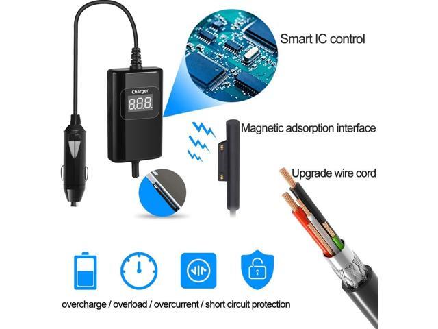Surface Pro Laptop Car Charger 65W 15V 4.5A Surface Car Charger Compatible with Surface Pro 9/8/7/6/5/4/3 Surface Laptop1/2/3/4/5 Surface Go1/2/3...