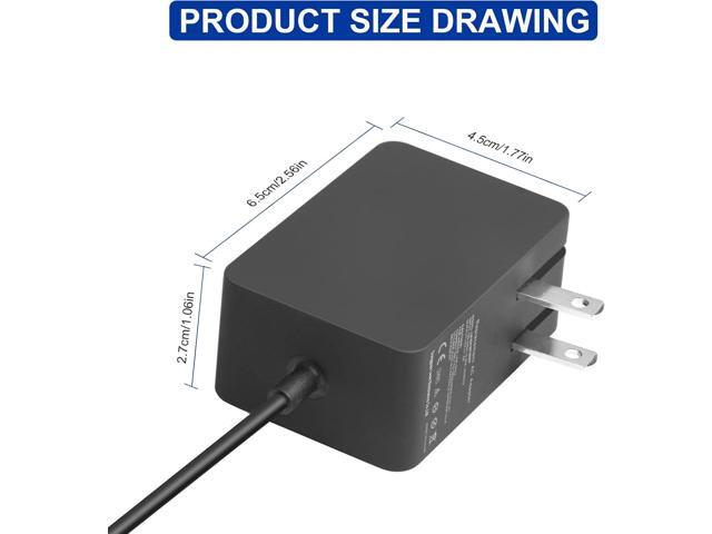 Surface 24W 15V 1.6A Go Charger, Power Supply Adapter Compatible with Microsoft Surface Go/Go 2/Go 3/Surface Pro 4 Core m3/Surface Pro 3 Core m3 AC...