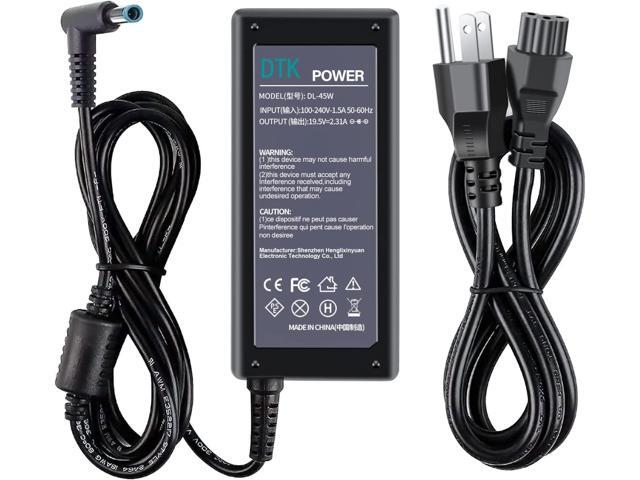 DTK 19.5V 2.31A 45W HP Ac Laptop Charger for Pavilion, Elitebook Folio, HP Stream Adapter for Notebook Computer PC Power Cord(Blue Tip: 4.5 X 3mm)