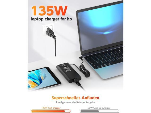 135W Laptop Charger for HP Spectre x360, OMEN 15 17, Pavilion Gaming 15 17 ec0013dx 15-ec0751ms L15534-001 TPN-DA11 TPN-CA13 Power Supply Cord