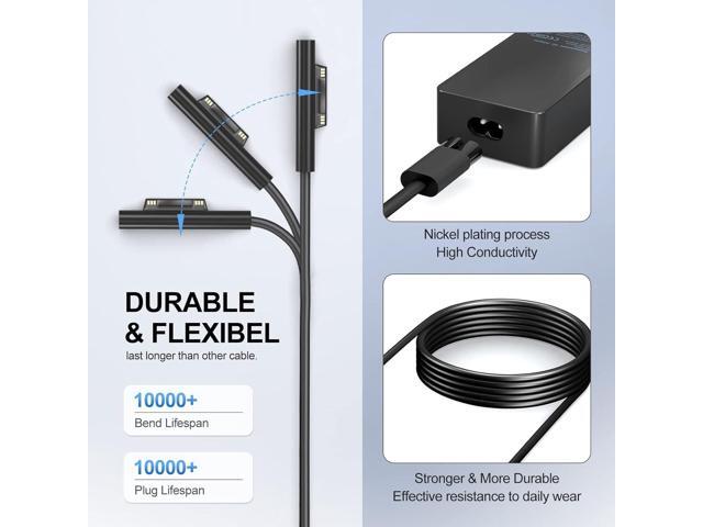 Surface Laptop Pro Charger 65W 44W 36W 24W Compatible with Microsoft Surface Pro 3/4/5/6/7/8/9/X Laptop 1/2/3/4 Go 1/2/3 Book 1/2/3 Power Supply...