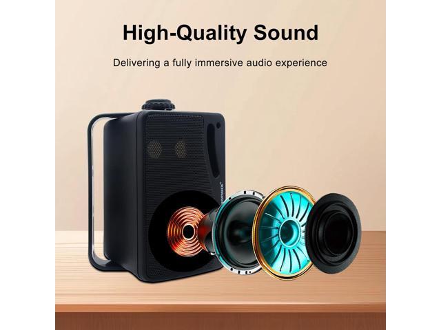 STUDIOFINIX 3.5 Inch Outdoor Bluetooth Speakers Waterproof Wired,3 Way 200W Upgrade Premium Wall Mount Speakers,Ideal use in Patio,Deck, Indoor...