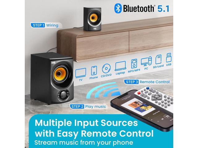 Acoustic Audio AA5170 Home Theater 5.1 Bluetooth Speaker System 700W with Powered Sub