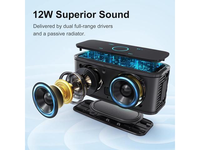DOSS SoundBox Touch Wireless Bluetooth Speaker with 12W HD Sound and Bass, IPX5 Waterproof, 20H Playtime, Handsfree, for Office, Home, Outdoor,...