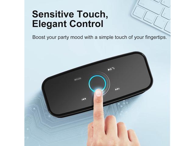 DOSS SoundBox Touch Wireless Bluetooth Speaker with 12W HD Sound and Bass, IPX5 Waterproof, 20H Playtime, Handsfree, for Office, Home, Outdoor,...
