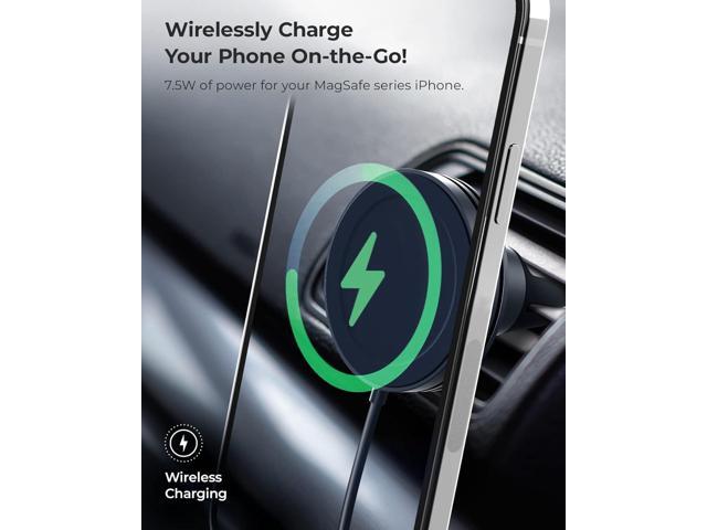 iOttie Velox Mini MagSafe Compatible Air Vent Car Mount in Midnight Blue with Wireless Charging. Compatible with MagSafe iPhones Including iPhone...