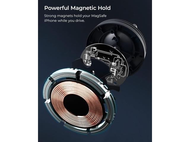 iOttie Velox Mini MagSafe Compatible Air Vent Car Mount in Midnight Blue with Wireless Charging. Compatible with MagSafe iPhones Including iPhone...