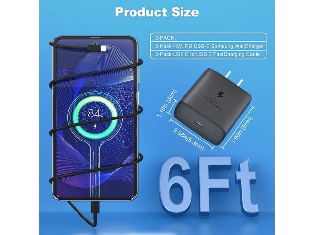 45W Samsung Charger Type C Super Fast Charging 2Pack USB C Android Charger for Samsung Galaxy S23 Ultra/S23/S23+/S22/S22 Ultra/+/S20/S21, i Phone...
