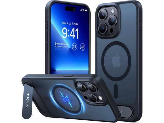 TORRAS for iPhone 15 Pro Max Case Translucent Black Strong Magnetic & Seamless Stand, Fit for MagSafe, Military-Grade Drop Protection, Sturdy...