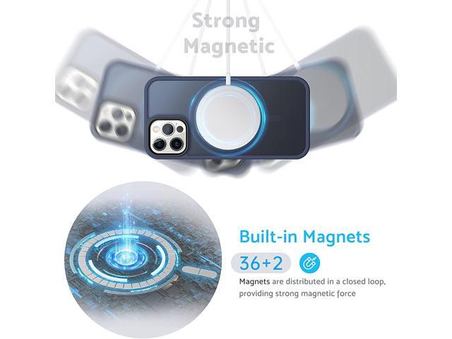 Anqrp Designed for iPhone 12/12 Pro Case, [Compatible with Magsafe] Super Soft Silicone Translucent Phone Case Cover for iPhone 12 6.1 inch, Blue