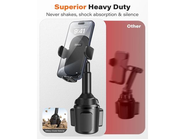 APPS2Car Universal Car Cup Phone Holder Quick Extension Long Arm 360° Swivel Adjustable for iPhone, Samsung, Google, and All Smartphones ...