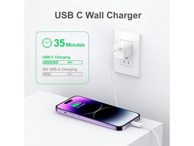 USB C Charger Block, Besgoods Phone Charger Power Adapter C Type Fast Charging Cube Wall Plug Compatible with iPhone 16 15 Pro Max 14 13 12 11 SE...