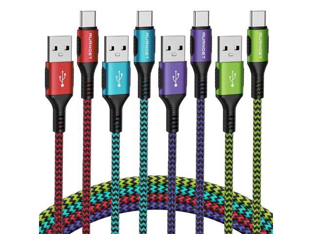 USB C Cable 4pack 6ft Type C Charger Nylon Braided USB C Charger Cord Fast Charging Cable for Samsung Galaxy S21 S20 S10 Plus Note 10 LG Google...
