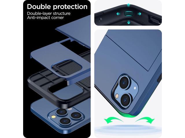 harusaki Compatible with Both iPhone 13/14 Case with Hidden Card Holder - Wireless Charging Compatible iPhone 13/14 Wallet Case for Men and Women...