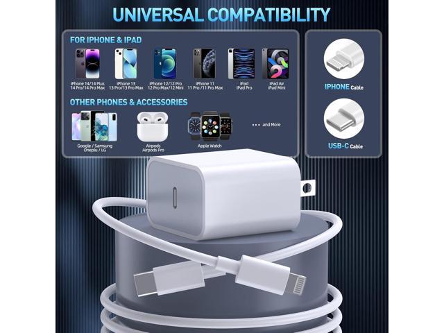 Fast Charger iPhone,3Pack Apple Charger 10 FT iPhone Charger Fast Charging,Apple USB C Wall Charger,Long 10 Foot USB C to Lightning Cable Cord for...