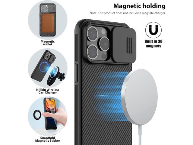 Nillkin for iPhone 15 Pro Max Magnetic Case with Camera Cover, CamShield Pro 15 Pro Max 5G Case 6.7, Black