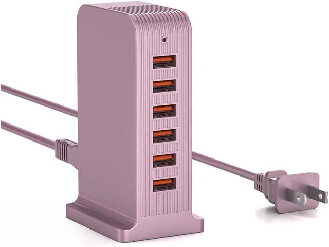USB C Charging Station - USB Charging Hub,6 Port USB Charger Tower for iPhone 15/14/13/12, iPad, Samsung Galaxy, Google Pixel,HTC, and Multiple...