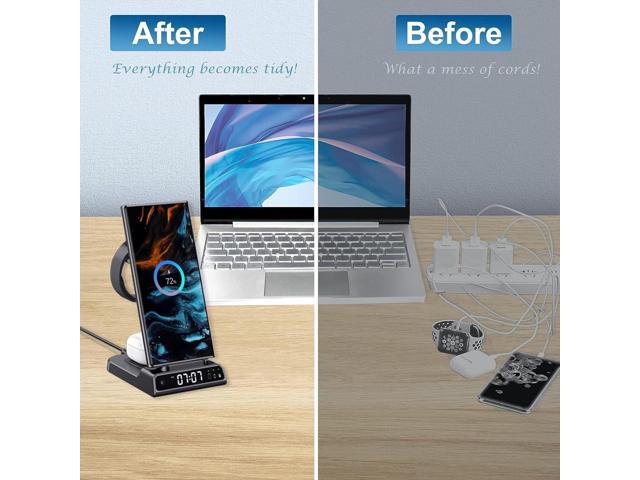 Wireless Charger for Samsung Devices, 4 in 1 Wireless Charging Station for Galaxy S24 Ultra/Z Fold6/Z Flip6/S24/S23 Ultra, Charging Station for...