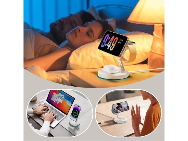 2025 3 in 1 Charging Station Compatible with Magsafe Charger Wireless Charger Stand for iPhone 16 15 14 13 12 Series Wireless Charging Station for...