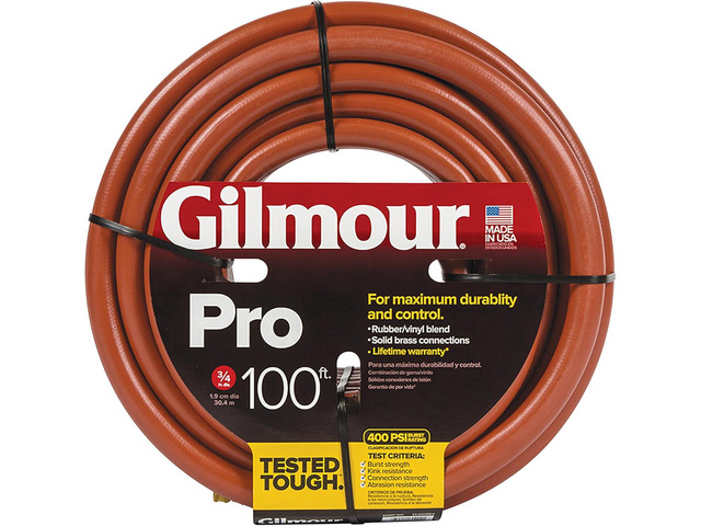 Gilmour Pro Commercial 3/4' x 100' Heavy Duty Water Hose, Durable and Kink Resistant 100 ft Garden Hose