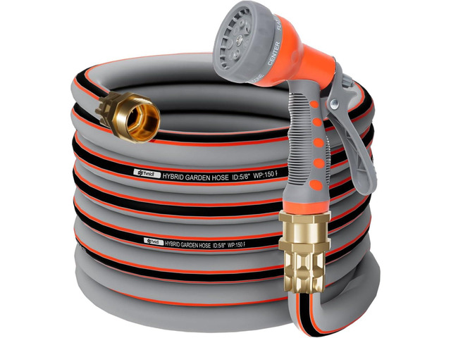 Garden Hose 25 ft 5/8,Rubber Water Hose Heavy Duty, Hybrid Durable Flexible Hose,Lightweight No Kink Hose for Outdoor Yard Lawn with Sprayer Nozzle...