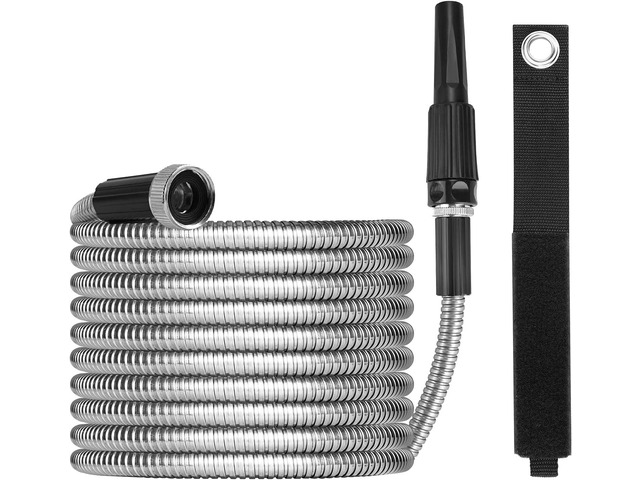 Metal Garden Hose 50ft with Super Tough and Soft Water Hose, Household Stainless Steel Hose, Durable Mighty Garden Hose with Adjustable Nozzle, No...