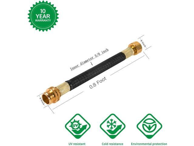 persevere 0.8ft Garden Hose Extension Flexible Water Hose Adapter Short Connector Hose with Integrated Spiral Tube for Hose Reel/RV/Dehumidifier