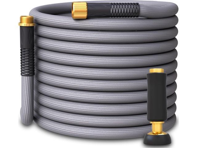 TITAN Garden Hose Flexible, Lightweight, Kink-Free & Durable Hybrid Water Hose with Heavy Duty Brass Connectors & High-Pressure Jet Nozzle (75FT...