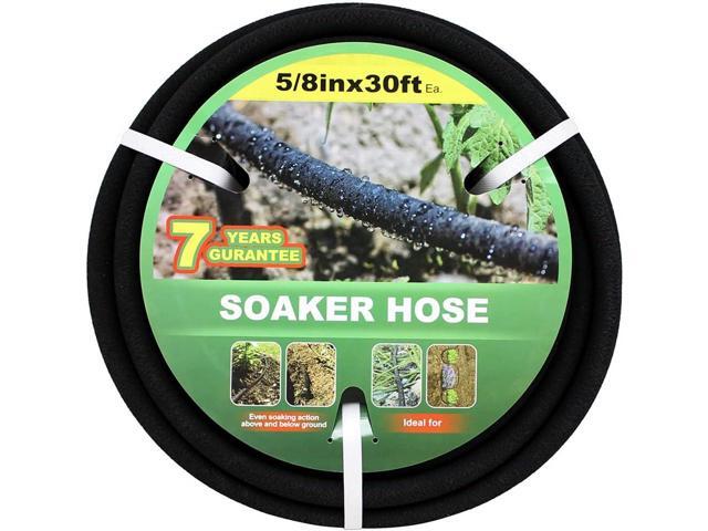 Taisia 5/8' Soaker Hose 30 ft Round Rubber Garden Soaker Hoses, Heavy Duty Drip Hose for Watering Irrigation, Water Seeper Soaker Hoses for Garden,...