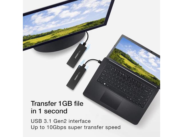 EZCast S8000 Plus, M.2 NVME SSD Enclosure Adapter, USB C 3.1 Gen 2 (10 Gbps) to NVME PCI-E M-Key Solid State Drive External Enclosure for NVMe PCIe...