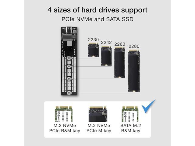 EZCast S8000 Plus, M.2 NVME SSD Enclosure Adapter, USB C 3.1 Gen 2 (10 Gbps) to NVME PCI-E M-Key Solid State Drive External Enclosure for NVMe PCIe...