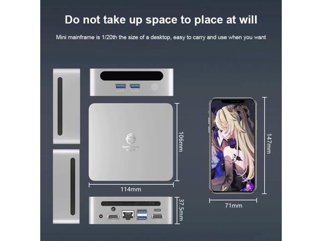 GenMachine Mini PC Intel i5 1235U,16GB RAM 512GB M.2 NVMe SSD,Intel Iris Xe Graphics,2 x 4K Output, 2 x HDMI Ports,2 x USB 3.0,1 x...
