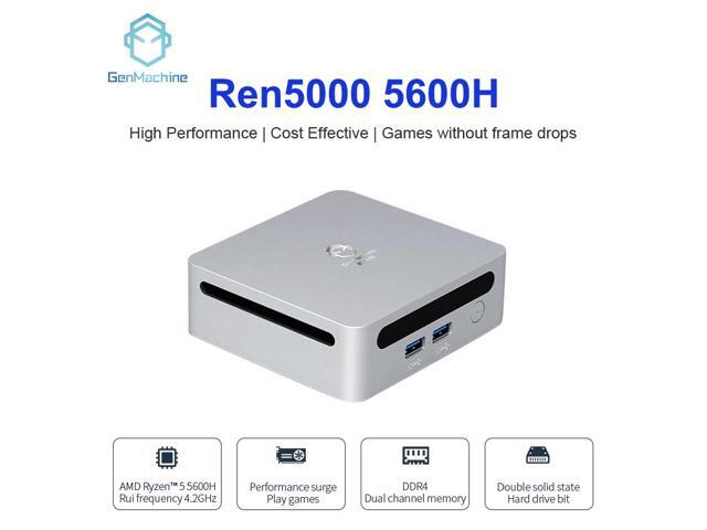 GenMachine Mini PC AMD Ryzen 5 5600H,8GB RAM 2TB M.2 NVMe SSD,AMD Radeon Graphics,2 x 4K Output, 2 x HDMI Ports,2 x USB 3.0,1 x...