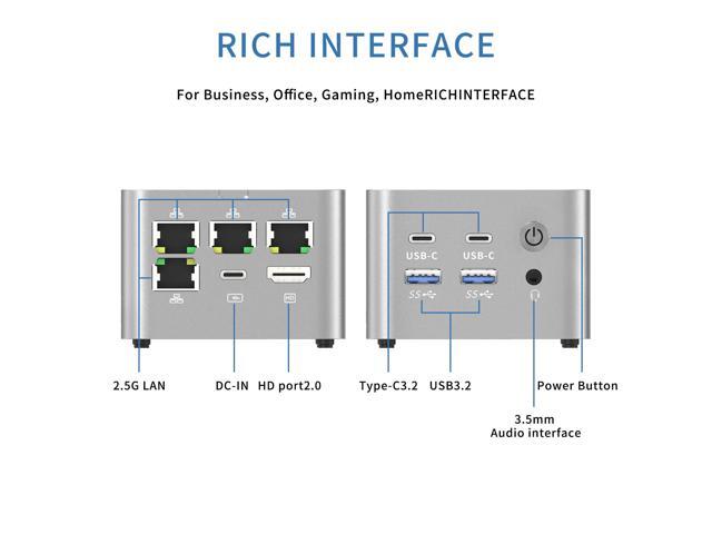 GenMachine Mini PC Desktop Computers - AMD Ryzen 3 5425U (Up to 4.1GHz 4c/8t ) 8GB DDR4, 256GB SSD, Gaming PC with Wifi6/BT5.2, Gaming/Office/Design