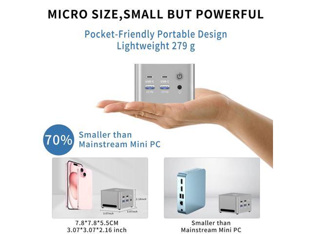 GenMachine Mini PC Desktop Computers - AMD Ryzen 3 5425U (Up to 4.1GHz 4c/8t ) 8GB DDR4, 256GB SSD, Gaming PC with Wifi6/BT5.2, Gaming/Office/Design