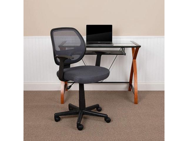 Flash Furniture Flash Fundamentals Mid-Back Gray Mesh Swivel Ergonomic Task Office Chair with Arms