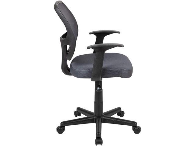 Flash Furniture Flash Fundamentals Mid-Back Gray Mesh Swivel Ergonomic Task Office Chair with Arms