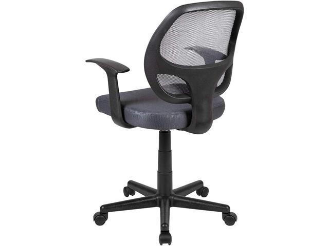 Flash Furniture Flash Fundamentals Mid-Back Gray Mesh Swivel Ergonomic Task Office Chair with Arms